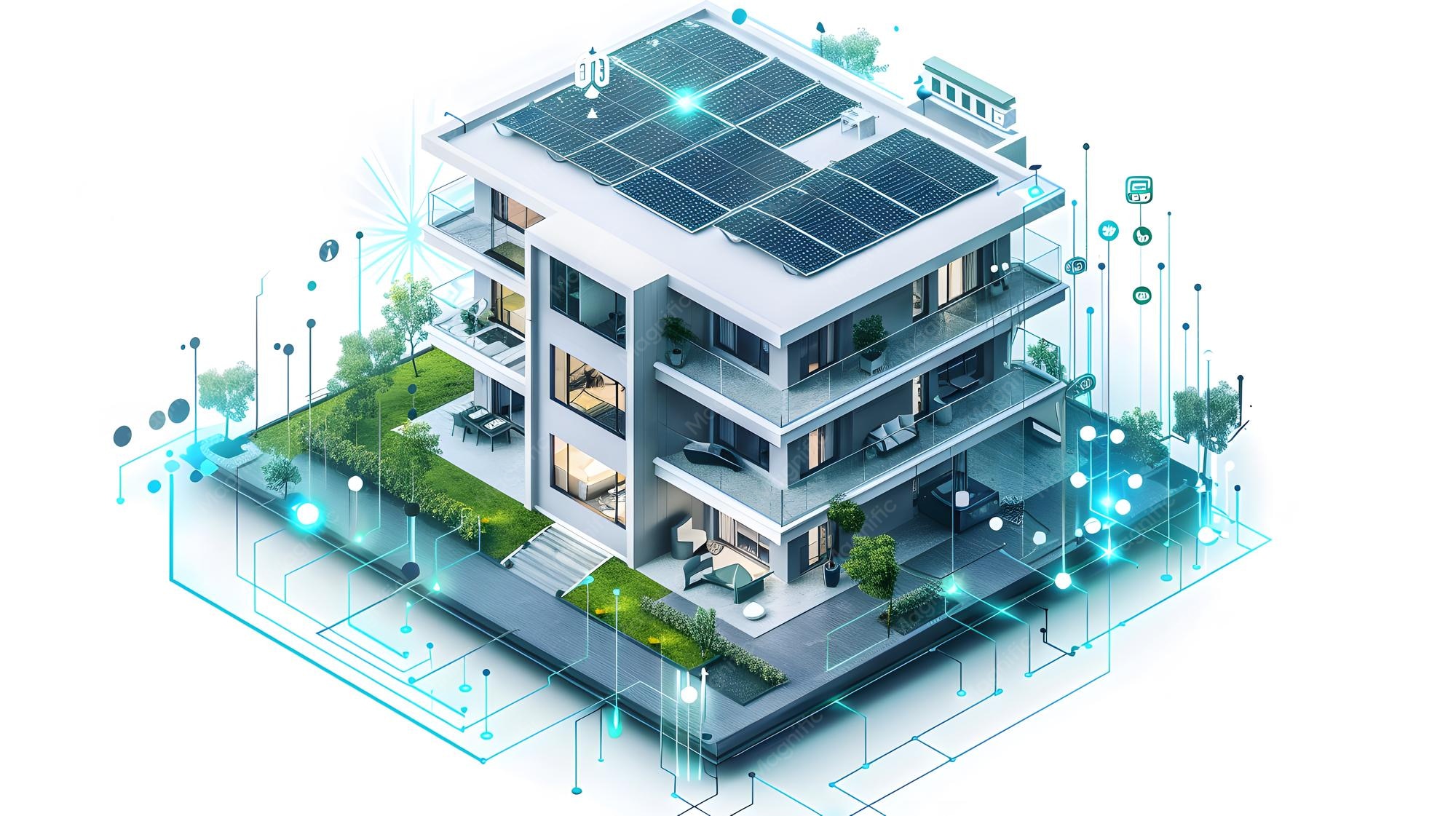سیستم مدیریت هوشمند ساختمان که مصرف انرژی HVAC و نورپردازی را بهینه می‌کند